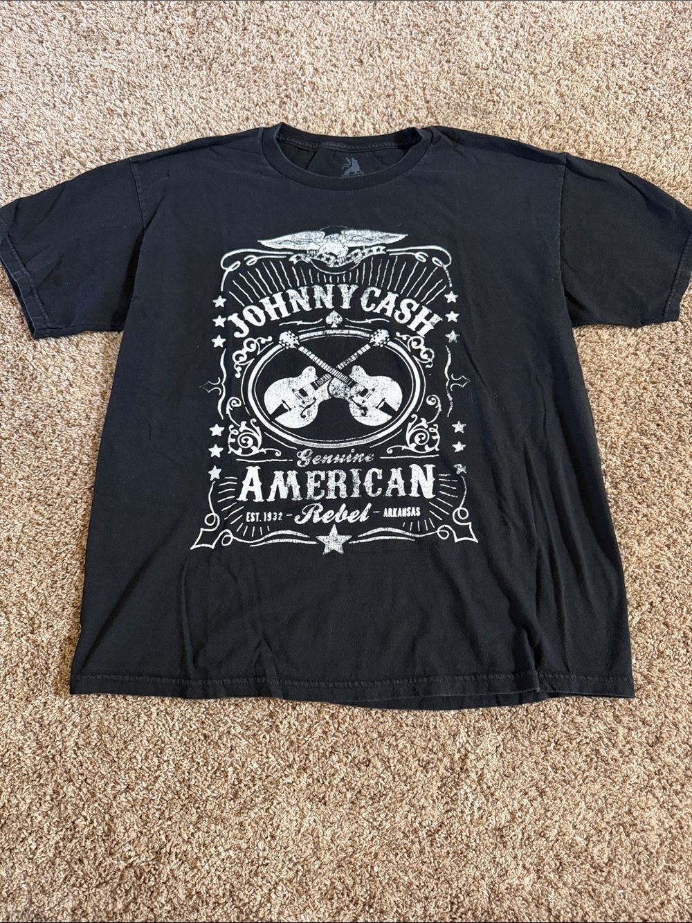 Johnny Cash Black Graphic Tee - American Rebel Design